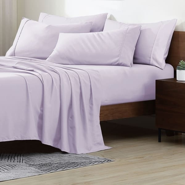 Sheet Set Six Piece Matte Finish Deep Eggplant Purple Sheet Set