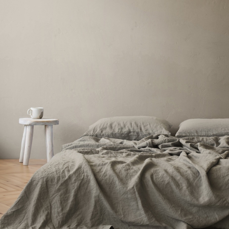 Sheet Set Sky Blue Linen Like Slubby Texture Coastal Bedroom Styling