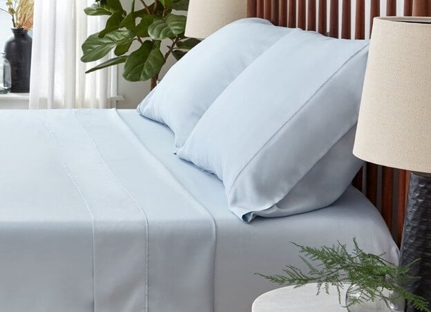 Sheet Set Slate Blue Smooth Texture Serene Bedroom Bedding