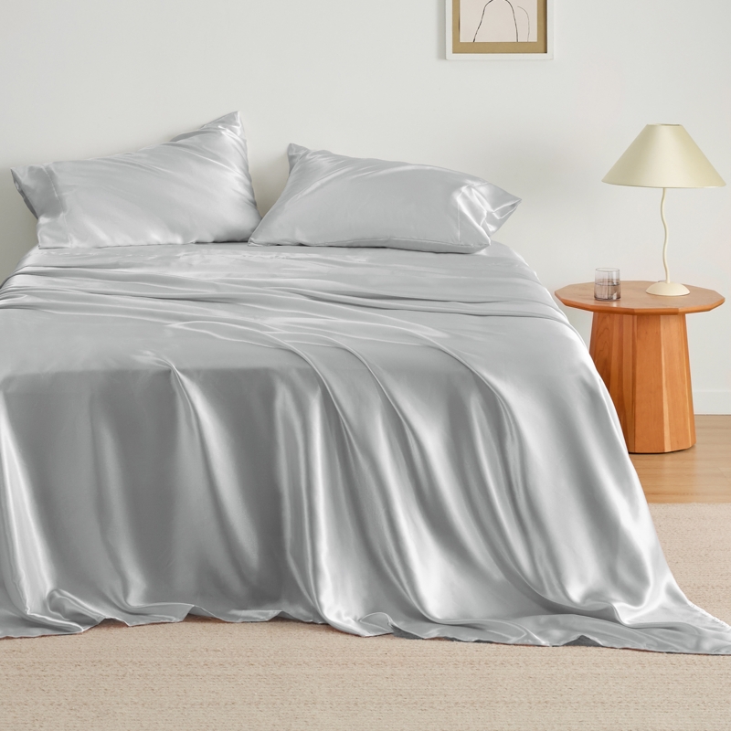 Sheet Set Soft Pink Glossy Satin Sheen Luxurious Pink Satin Bedding Set