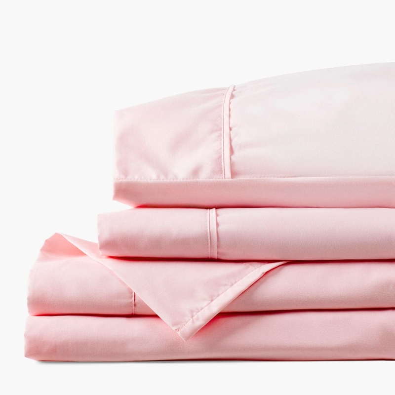 Sheet Set Stacked Arrangement Smooth Pastel Pink