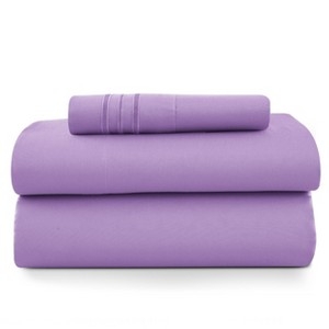 Sheet Set Vibrant Purple Matte Finish Solid Color Minimalist
