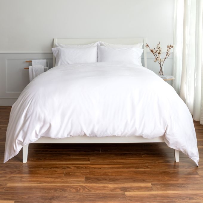 Sheet Set White Flanged Edges Hemstitch Detail Classic Linens