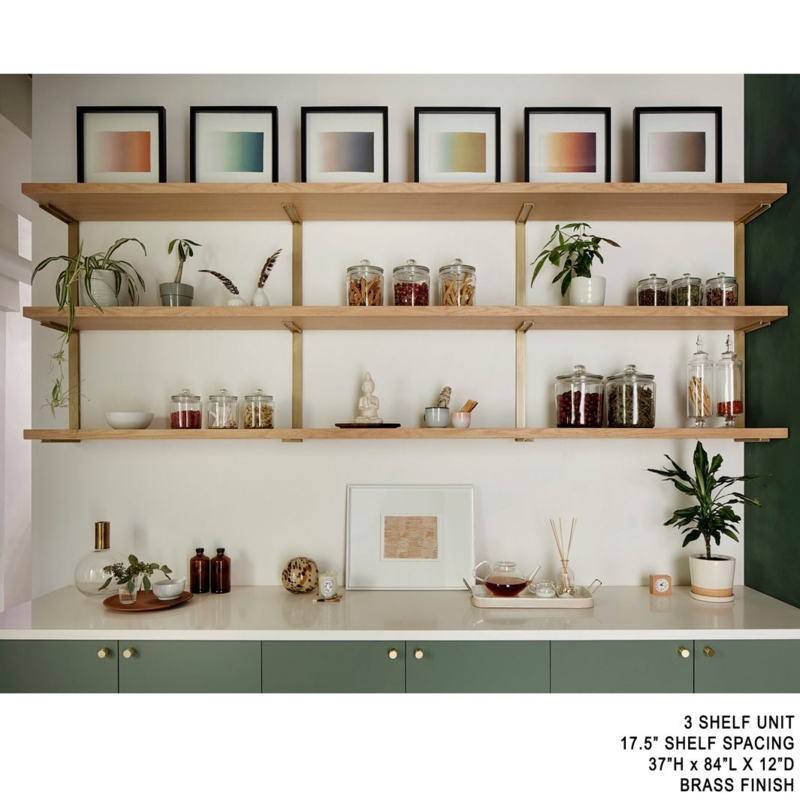 Shelf Bracket Brushed Brass Finish Industrial Heavy Duty