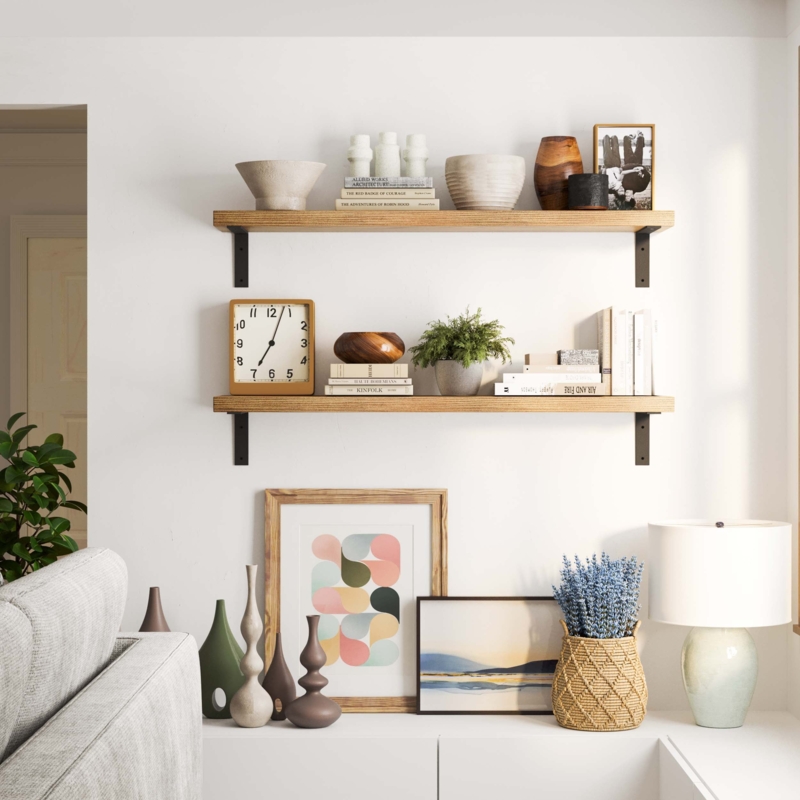 Shelf Bracket L-Shaped Silhouette Matte Black Metal
