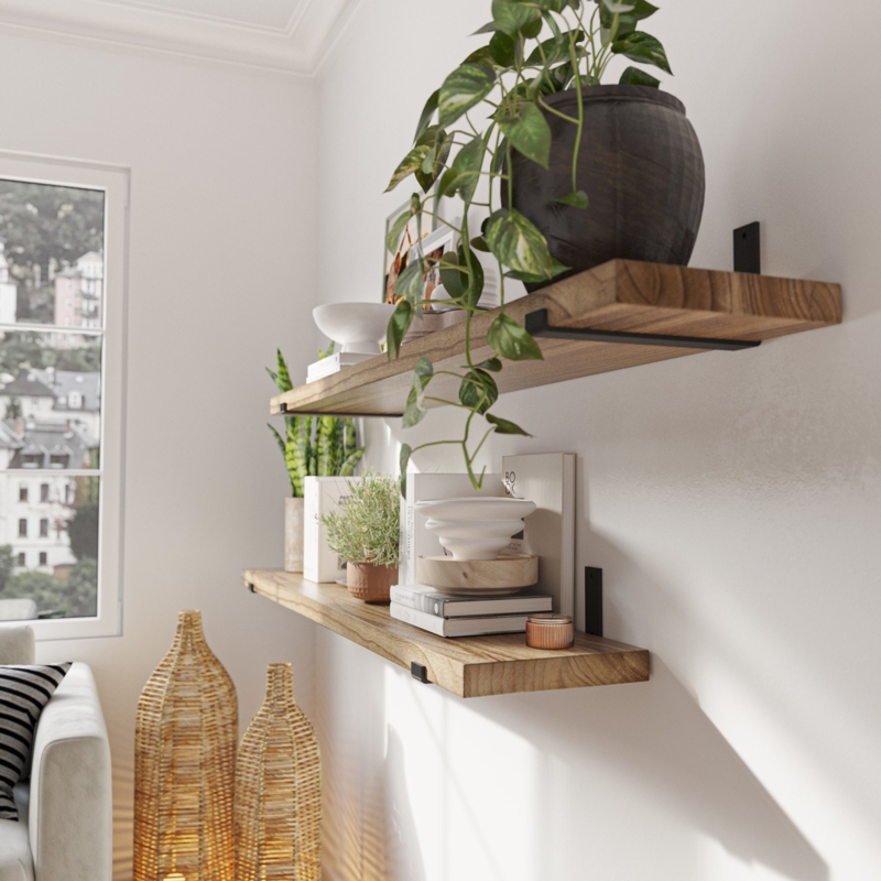 Shelf Bracket L-Up Silhouette Matte Black Industrial