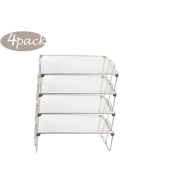 Shelf Riser Stackable Silver Mesh Square Silhouette Wire Legs