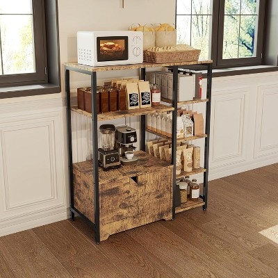 Shelving Unit featuring Industrial X-Brace and Square Pipe Frame