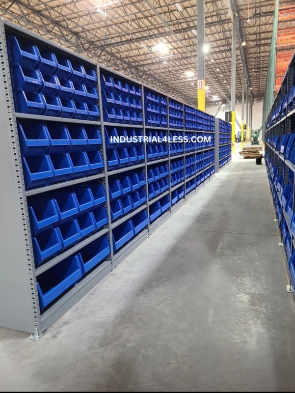 Shelving Unit Heavy Duty Metal Frame With Open Front Bins
