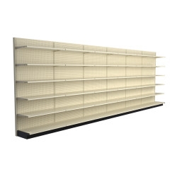 Shelving Unit Platinum Finish Perforated Back Panels Commercial Grade