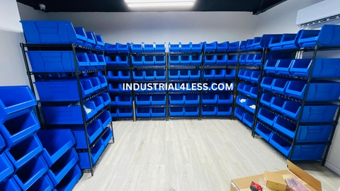 Shelving Unit Wire Metal With Labeled Bins For Retail Stockroom