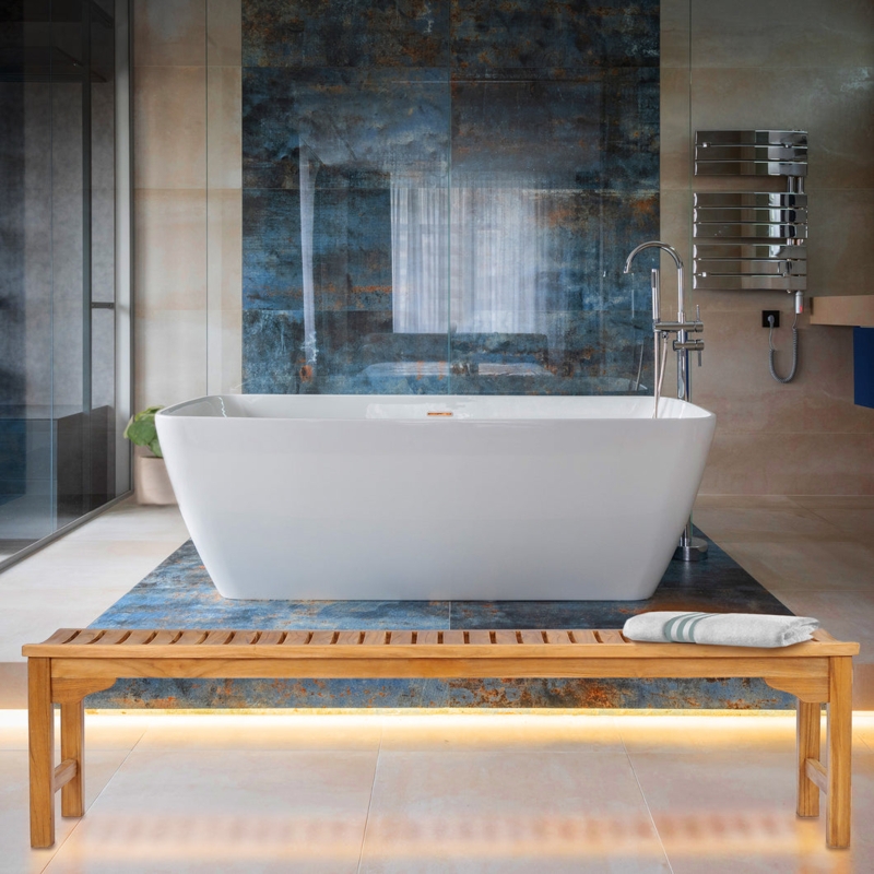 Shower Bench Extra Long Six Foot with Six Flared Legs Slatted Seat