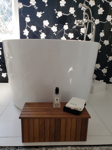 Shower Mat Parallel Slats Spa-Like Slatted Wood Shower Mat