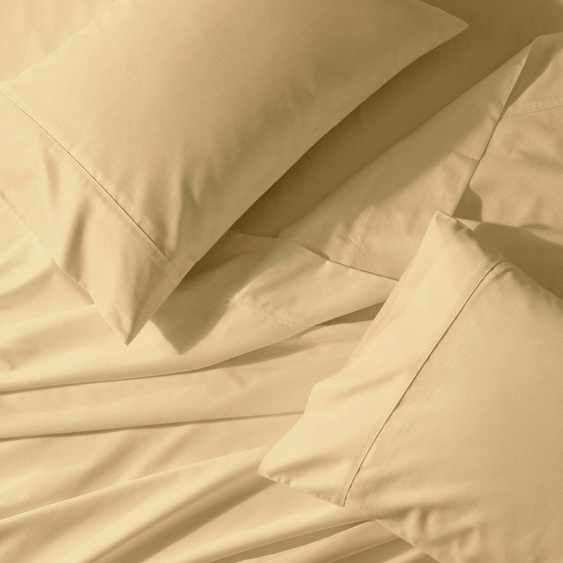 Silver Grey Percale Sheet Set Layered Pillows Matte Finish