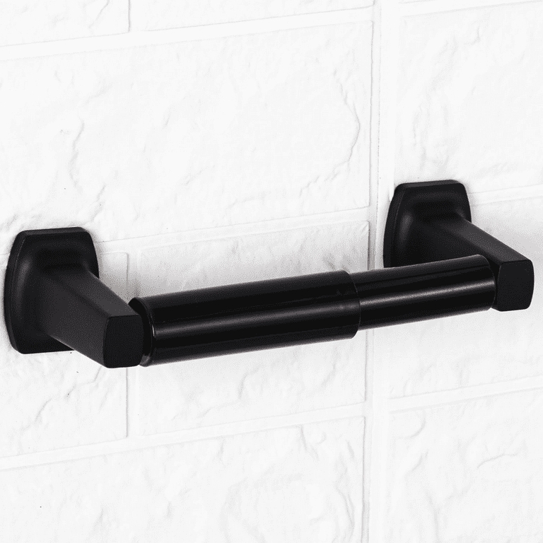 Single Post Toilet Paper Holder Open Arm Matte Black Finish