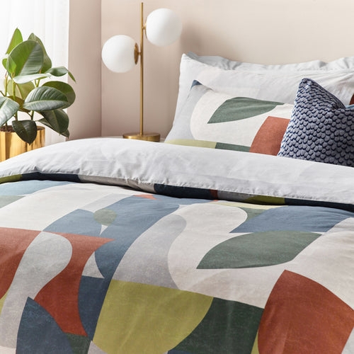 Siresa Multi Geometric Duvet Cover Set | Multicolour Bedding | HEM  