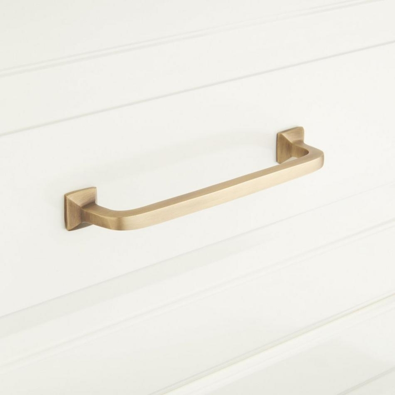 Sleek Antique Brass Cabinet Pulls with Slim Profile