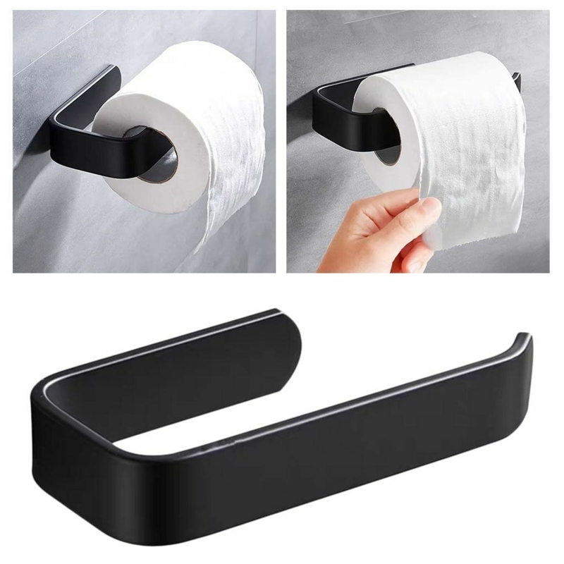 Sleek L-Shaped Toilet Paper Holder Round Base Anti-Slip End