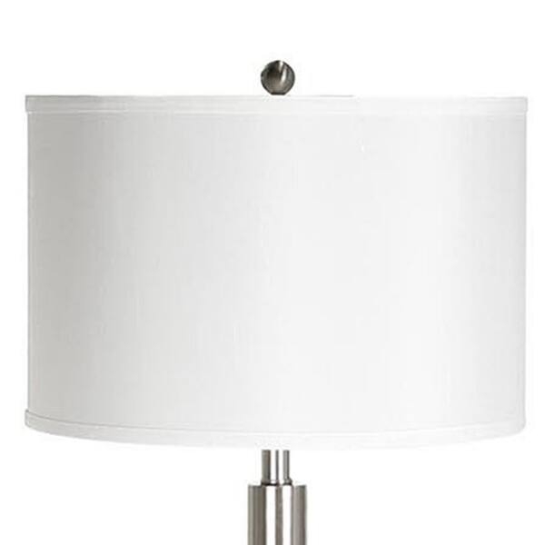 Slender Tubular Floor Lamp with Polished Silver Finish