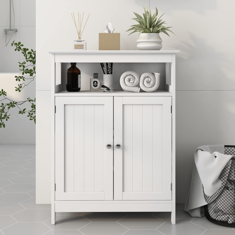 Slim Bathroom Cabinet with Top Drawer and Shaker Doors