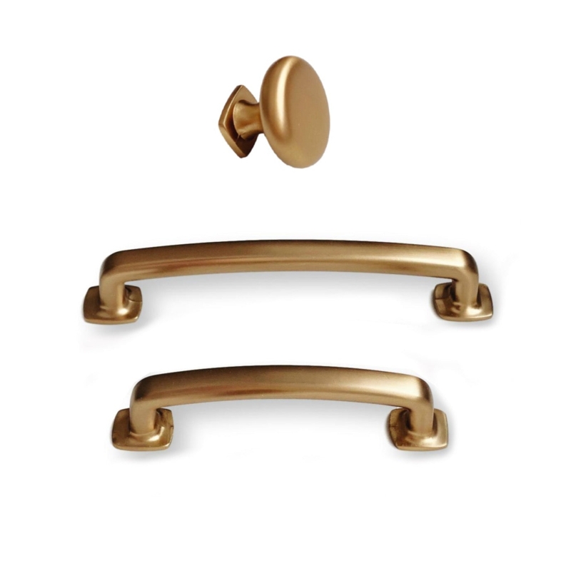 Slim Champagne Bronze Drawer Pulls with Rectangular Posts