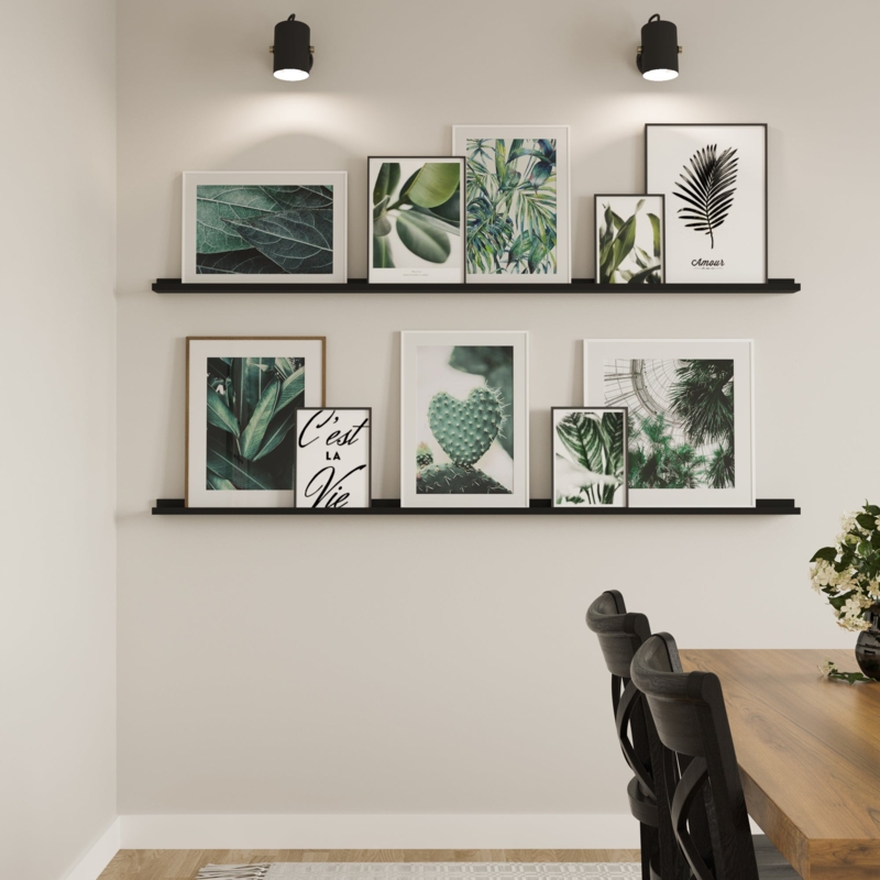 Slim Design Picture Ledge for Monochrome Art Display