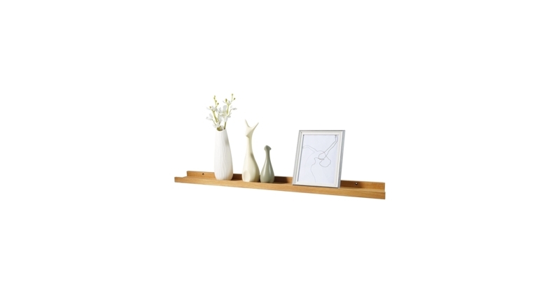 Slim Profile Natural Wood Floating Shelves with Invisible Hardware