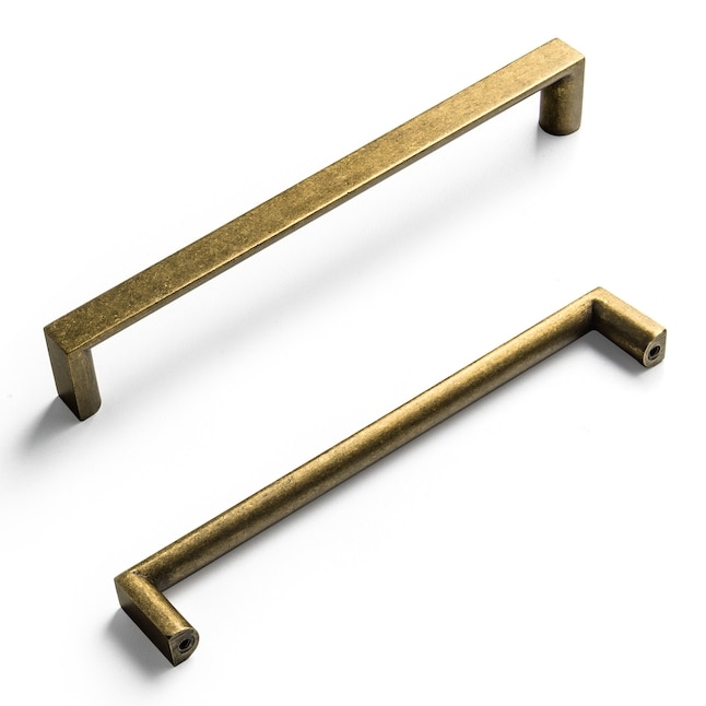 Slim Rectangular Antique Brass Drawer Pulls Minimalist