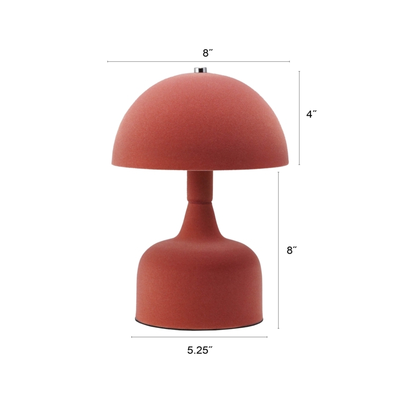 Small Table Lamp Green Flocked Base White Drum Shade Minimalist Accent