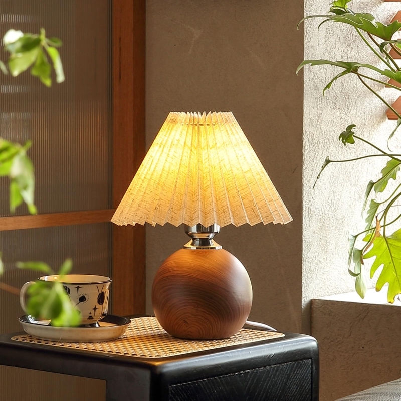 Small Table Lamp Matte Black Slender Stick Base White Drum Shade
