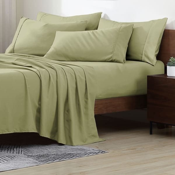 Smooth Microfiber Ivory Sheet Set Includes Extra Pillowcases