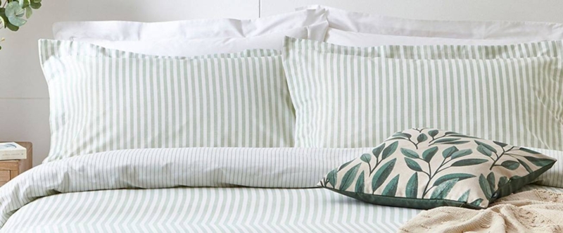 Soft Blue & Grey Duvet Cover Set, Geometric Arc Pattern, Nordic