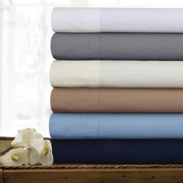 Solid 300 Thread Count Cotton Percale Pillowcases (Set of 2) - Bed Bath &  Beyond - 10889876