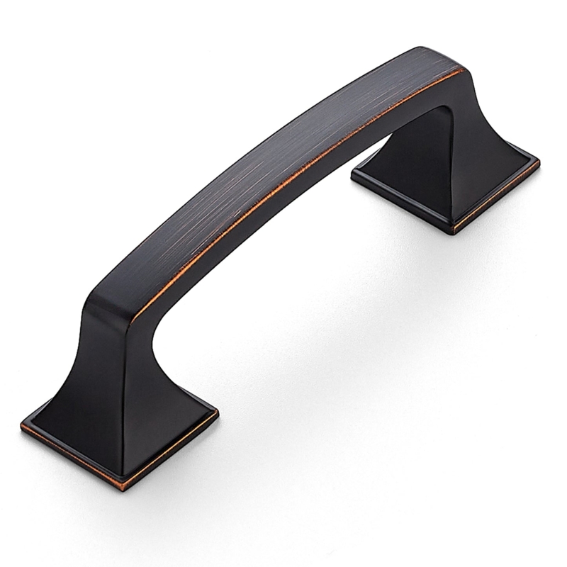 Solid Arch Cabinet Pulls in Oil Rubbed Bronze with Square Feet