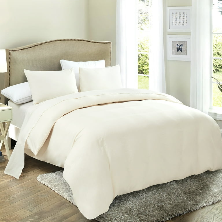 Solid Color Duvet Cover Set Matte Finish Soft Microfiber Clean Look