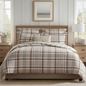 Spencer Plaid Flannel Duvet Set, Navy & Forest Green