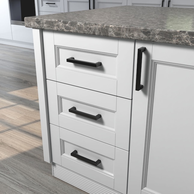 Square Cabinet Pull, Matte Black Finish with Geometric Silhouette