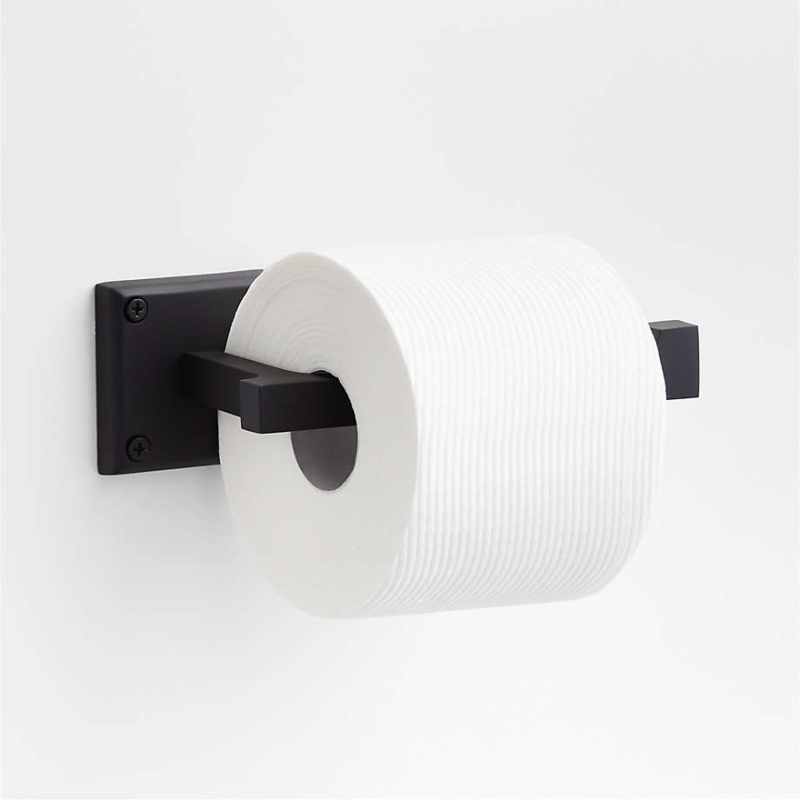 Square Edge Toilet Paper Holder Wall Mount Minimalist Style