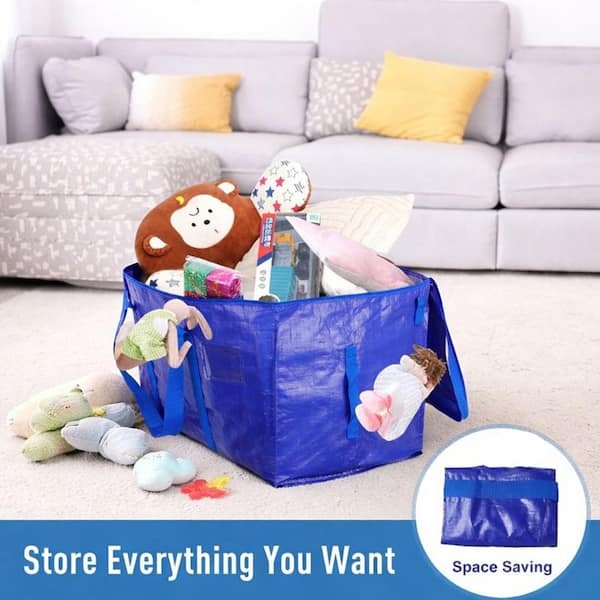 Storage Bag Large Woven Fabric with Wrap-Around Handles