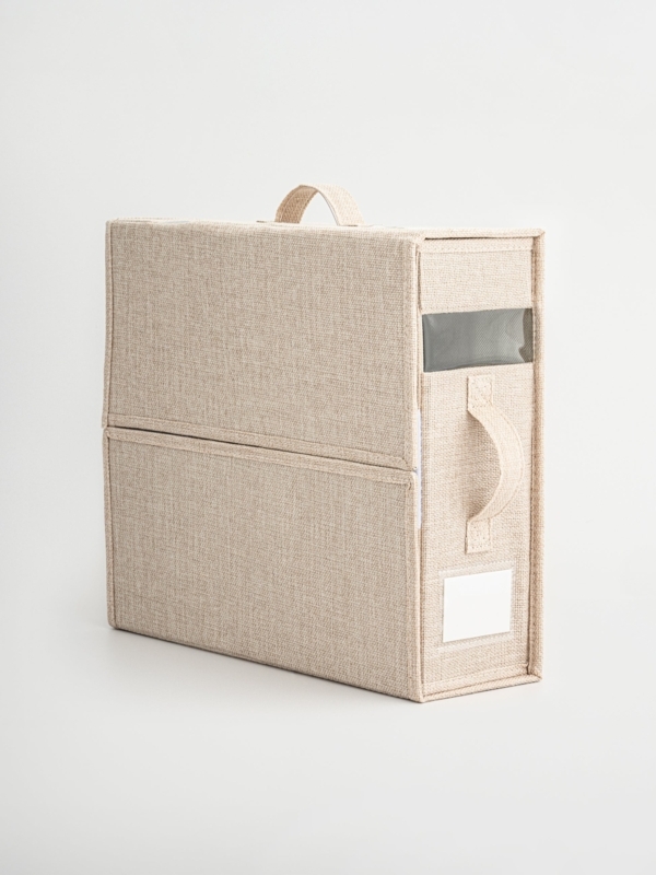 Storage Bin for Bedding with Transparent Window and Label
