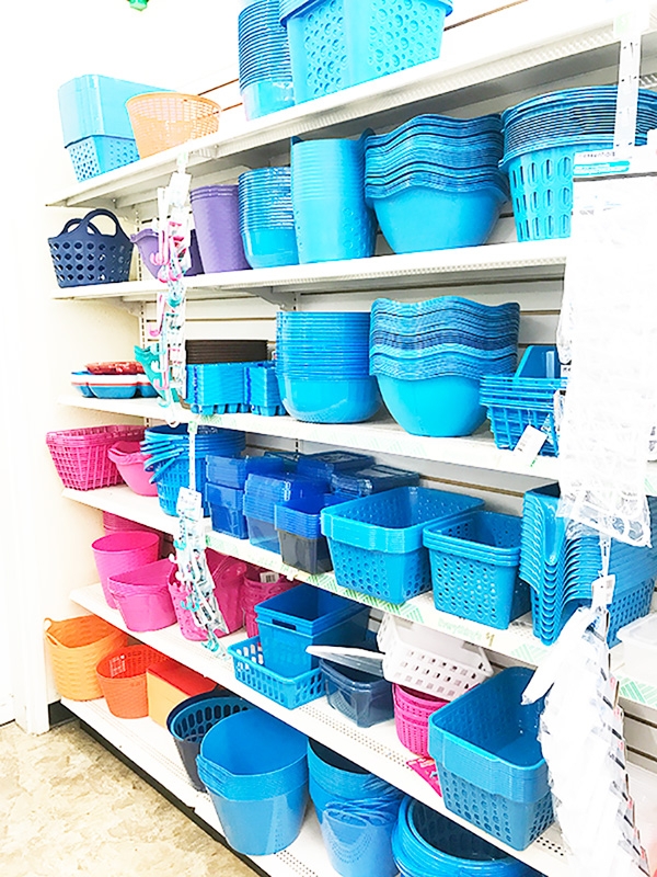 Storage Bin Set Multi Color Plastic With Cutout Handles