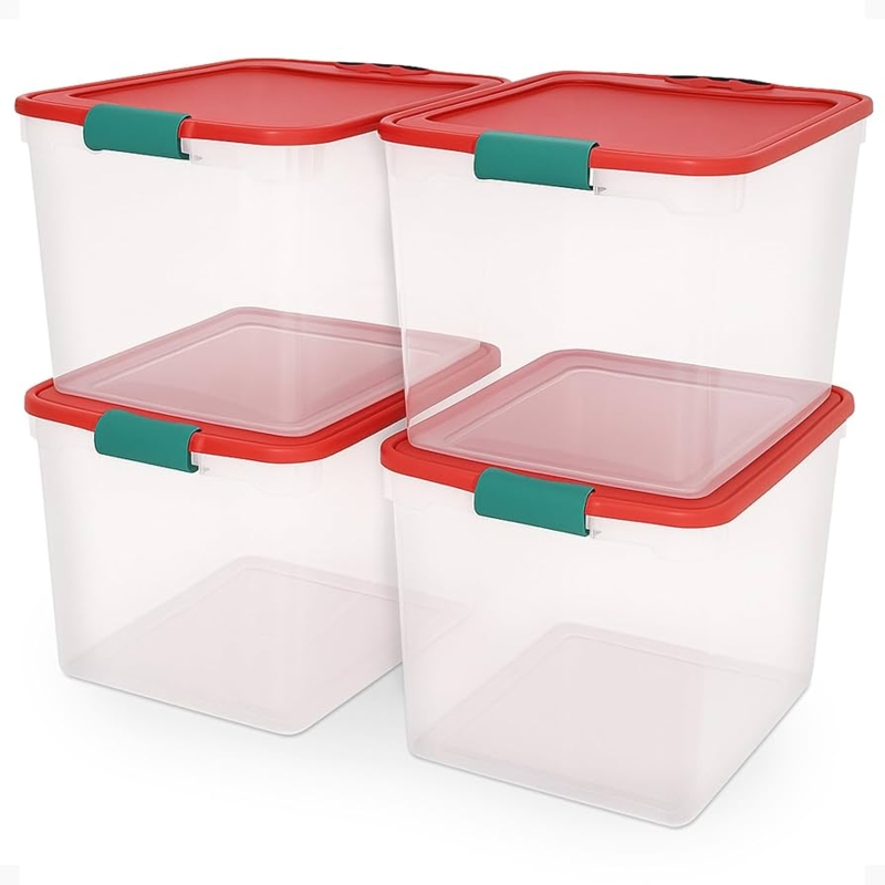 Storage Bin Translucent Body Latching Lid Clear Plastic Totes With Lids