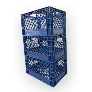 Storage Crate Stackable Modular Plastic With Ventilated Sides