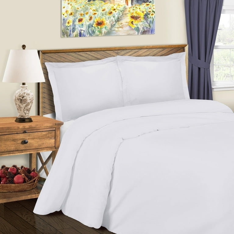 Subtle Vertical Stripe Duvet Cover Set Cotton Blend Airy