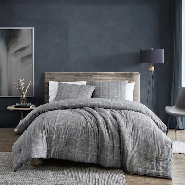 Sussex Flannel Duvet Set, Beige Geometric Lattice