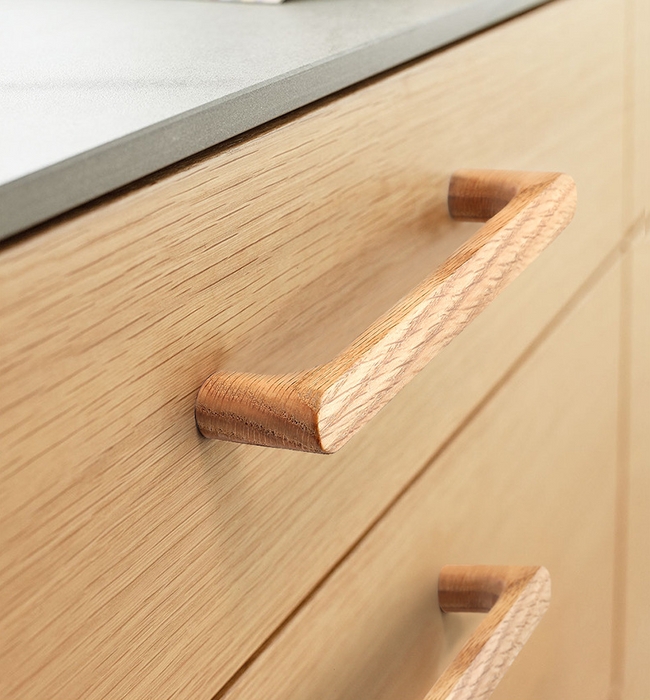 T-Bar Cabinet Pulls Two-Tone Wood & Matte Black