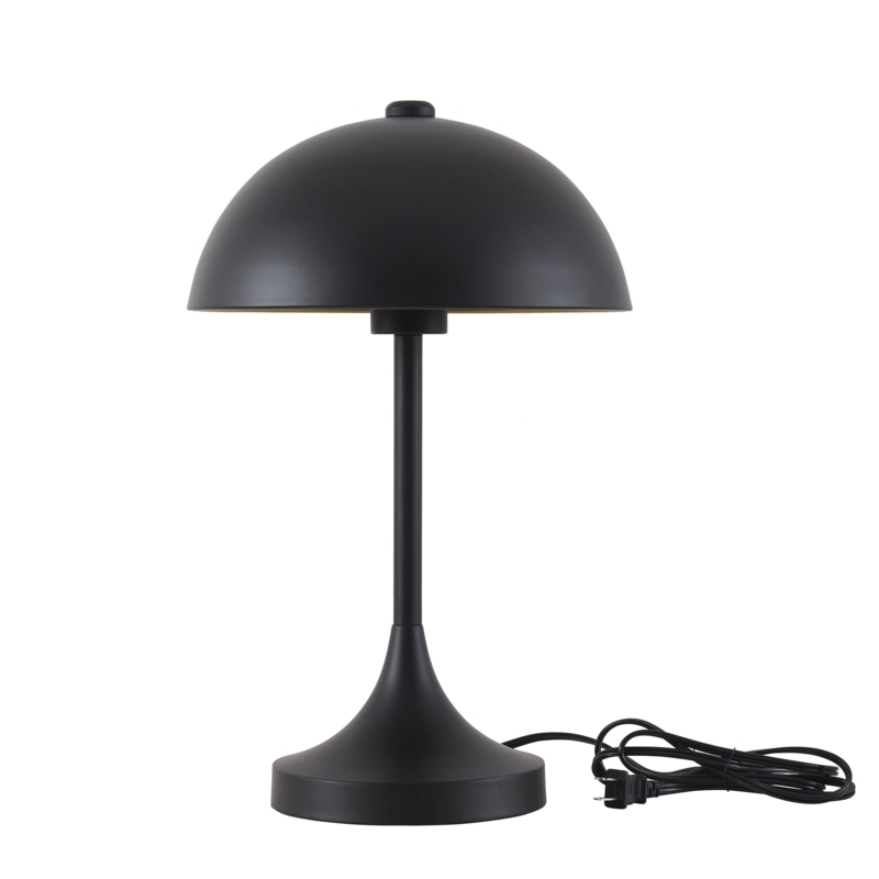 Table Lamp All-Black Finish Mushroom Silhouette Touch Control