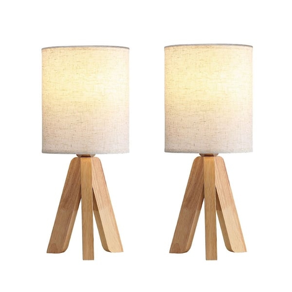 Table Lamp Angled Legs Tapered Fabric Shade Scandinavian Style