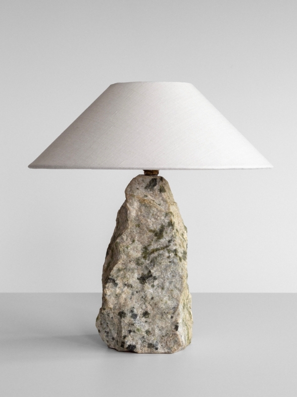 Table Lamp Arched Silhouette Rectangular Base, Architectural Stone Home Decor
