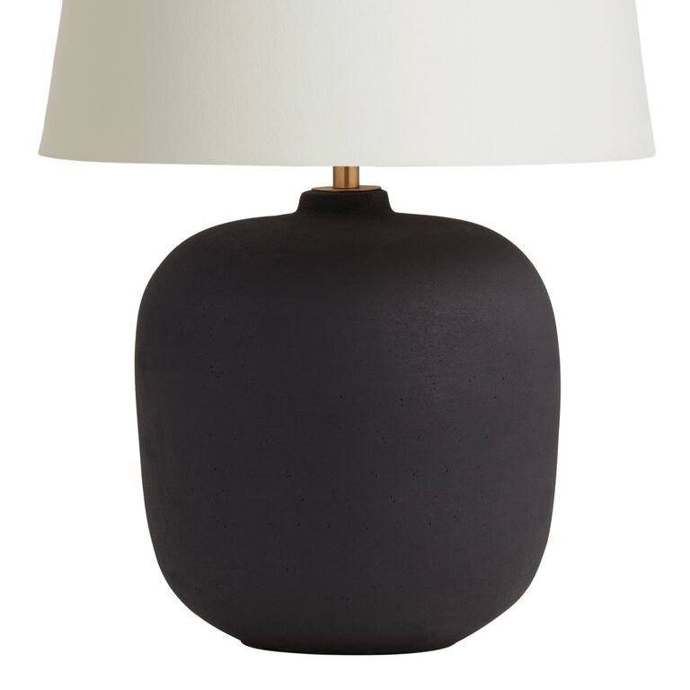 Table Lamp Base: Textured Ceramic Bottle Silhouette, Matte Finish